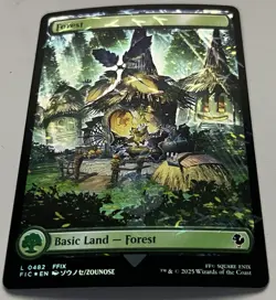 MTG FF Commander Basic Land Forest COMMON CHOCOBO TRACK FOIL #0482 - Image 1