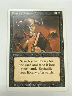 MTG ~ Magic the Gathering ~ Demonic Tutor ~ Revised ~ Lightly Played - Image 1