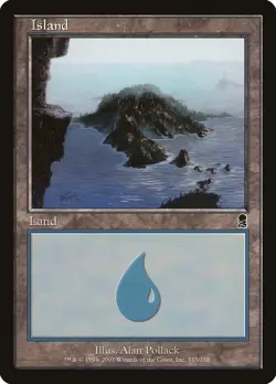 Island (335) Odyssey Land NM Magic: The Gathering 335 Foil - Image 1