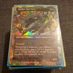 Spider-Man Noir (Borderless) Marvel's Spider-Man Foil MTG NM - Image 1