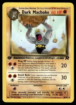 Pokemon TCG Team Rocket 1st Edition #40/82 Dark Machoke LP - Image 1