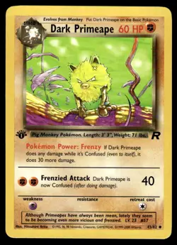 Pokemon TCG Team Rocket 1st Edition #43/82 Dark Primeape LP+ - Image 1