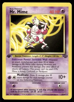 Pokemon TCG Jungle 1st Edition #22/64 Mr. Mime LP - Image 1