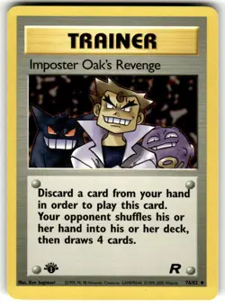 Pokemon TCG Team Rocket 1st Edition #76/82 Imposter Oak's Revenge LP+ - Image 1