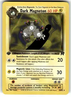 Pokemon TCG Team Rocket (1st Edition) #28/82 Dark Magneton (28) LP+ - Image 1