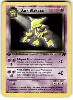 Pokemon TCG Team Rocket (1st Edition) #18/82 Dark Alakazam (18) LP+ - Image 1
