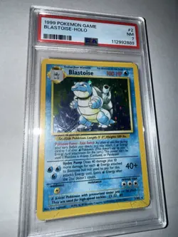 1999 Blastoise Holo Rare Pokemon TCG Card 2/102 Base Set Vintage WOTC PSA 7 NM - Image 2