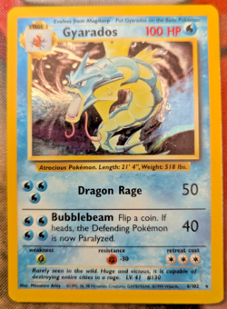Pokemon TCG Gyarados Base Set 6/102 Holo 1999-2000 Wizards Base Set Copyright... - Image 1