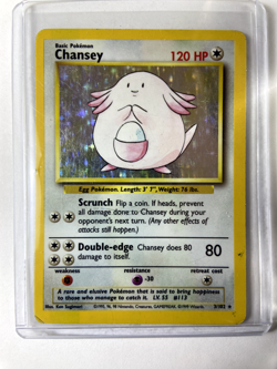 Unlimited Edition Chansey 3/102 Holo Rare Pokemon 1999 Base Set WotC TCG - Image 1