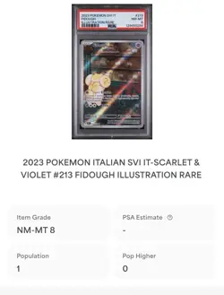 POKEMON PSA 8 FIDOUGH ILLUSTRATION RARE 213/198 SCARLATTO e VIOLETTO ITALIANO! - Image 4