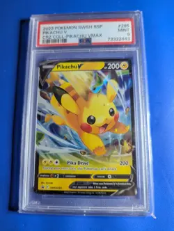 2023 PSA 9 Pokemon Pikachu V BSP SWSH285 Black Star Promo Card Crown Zenith Coll - Image 2
