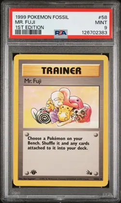 1999 POKEMON FOSSIL 1ST ED #58 MR. FUJI PSA 9 - Image 1