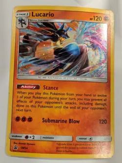 Lucario - SM54 Cosmos Holo - Black Star Promo Pokemon Holo Foil Nice! - Image 1