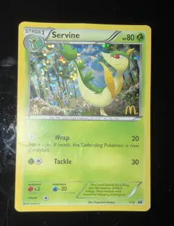 Pokemon TCG McDonald's 2012 Servine 1/12 Holo Promo - Image 1