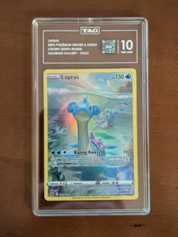 TAG 10 Gem Mint Pokemon Lapras Crown Zenith: Galarian Gallery GG05/GG70 - Image 1