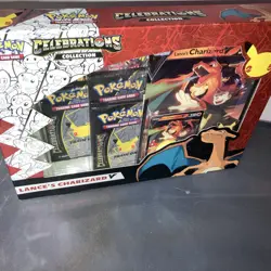 Pokemon TCG Celebrations Collection Lance's Charizard V Box Sealed 820650809392 - Image 1