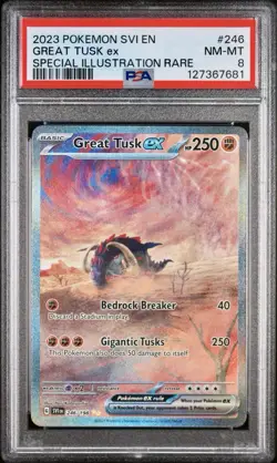 POKEMON PSA 8 GREAT TUSK EX SPECIAL ILL. RARE 246/198 SCARLET e VIOLET ENGLISH! - Image 1