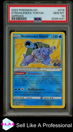 STRAHLENDES TURTOK GERMAN POKEMON GO 2022 018 PSA 10 - Image 1