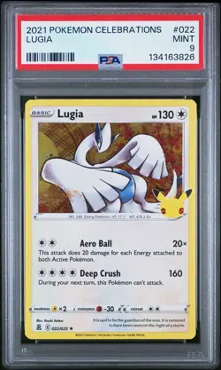 2021 POKEMON CELEBRATIONS #022 LUGIA PSA 9 - Image 1