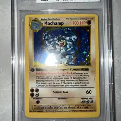 Pokemon 1st Edition Shadowless Base Set Machamp 8/102 Holo THIN STAMP BGS 8 NM - Image 4