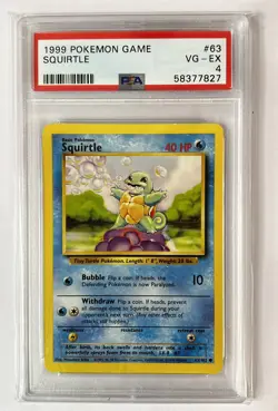 1999 Pokemon Base Set Squirtle 63/102 PSA 4! - Image 1