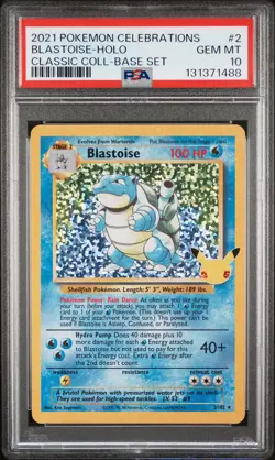 2021 POKEMON CELEBRATIONS CLASSIC COLL #2 BLASTOISE-HOLO PSA 10 - Image 1