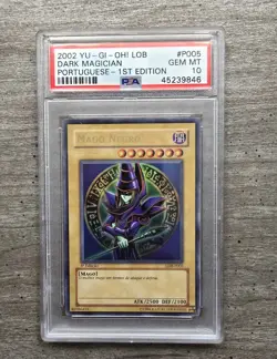 2002 YU-GI-Oh! LOB P005 Dark Magician 1st Edition - Portuguese PSA 10 - Image 1