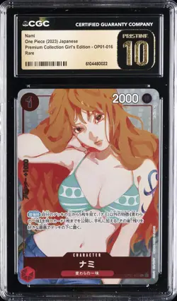 2023 ONE PIECE JPN PREM COLL GIRLS ED RARE #OP01-016 NAMI CGC 10 PERFECT - Image 1