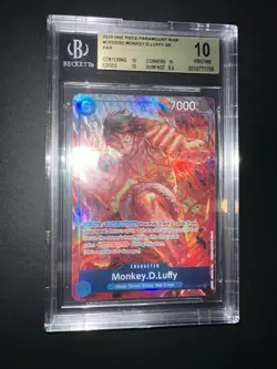 ONE PIECE BGS 10 MONKEY. D. LUFFY OP02-062 PARAMOUNT WAR ENGLISH 2023! - Image 4