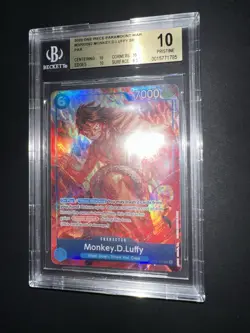 ONE PIECE BGS 10 MONKEY. D. LUFFY OP02-062 PARAMOUNT WAR ENGLISH 2023! - Image 5