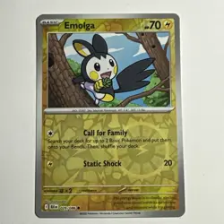 Emolga 029/086 Reverse Holo Card Black Bolt BLK Pokemon TCG NM - Image 1