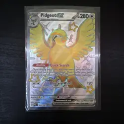 Pokemon Pidgeot ex Full Art Shiny Ultra Rare Holo 221/091 SV: Paldean Fates Card - Image 1