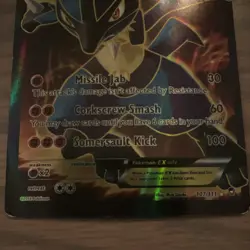 Pokemon Lucario EX 107/111 XY Furious Fists Ultra Rare Full Art Holo Card - Image 4
