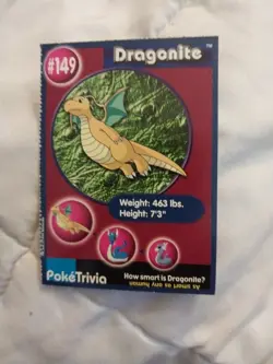 VTG Pokemon Pokemon TRADING CARD #149 DRAGONITE Nintendo TCG Burger King Promo - Image 1
