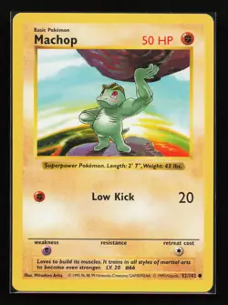 Machop 52/102 Common Base Set (Shadowless) Pokemon Card - Image 1
