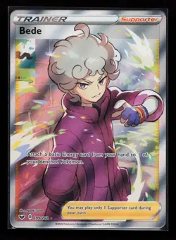 Bede (Full Art) 199/202 Ultra Rare Sword & Shield Base Set Pokemon Card - Image 1