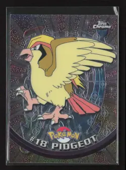 #18 Pidgeot Topps Chrome Black Logo Pokemon Card - Image 1