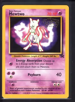 Mewtwo #3 Black Star Promo (LP) Pokemon Card WOTC 1999 WB First Movie - Image 1