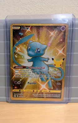 Pokemon Celebrations Mew 25th Shiny Gold Holo Card 025/025 Secret Rare NM - Image 1