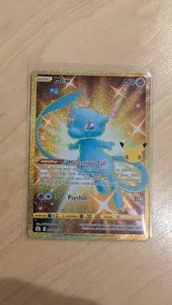 Pokemon Celebrations Mew 25th Shiny Gold Holo Card 025/025 Secret Rare NM - Image 2
