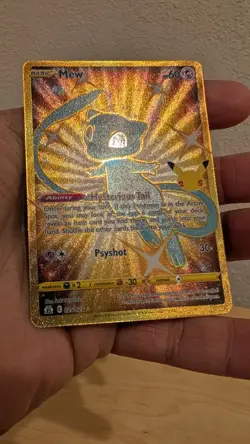 Pokemon Celebrations Mew 25th Shiny Gold Holo Card 025/025 Secret Rare NM - Image 3
