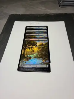 Magic the Gathering MTG Swamp Full Art x4 Land Chocobo Track FOIL Cards NM/M - Image 3