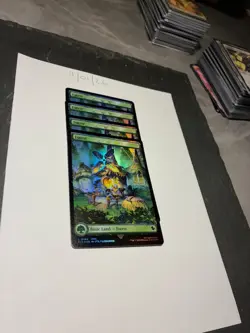 Magic the Gathering MTG Forest Full Art x4 Land Chocobo Track FOIL Cards NM/M - Image 2