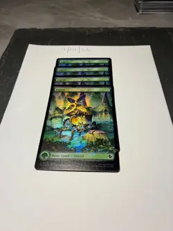 Magic the Gathering MTG Forest Full Art x4 Land Chocobo Track FOIL Cards NM/M - Image 3