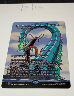 Magic the Gathering MTG The Monstrous Serpent (Koma, Cosmos x1 B'less Card NM/M - Image 1