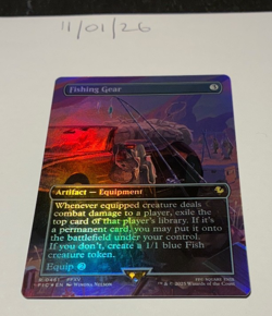 Magic the Gathering MTG Fishing Gear x1 Borderless FOIL Card NM/M - Image 1