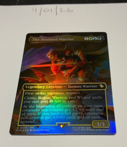 Magic the Gathering MTG The Destined Warrior x1 Borderless FOIL Card NM/M - Image 1