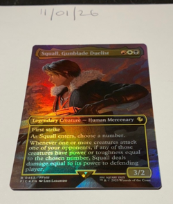 Magic the Gathering MTG Squall, Gunblade Duelist x1 Borderless FOIL Card NM/M - Image 1