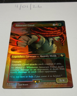 Magic the Gathering MTG Amarant Coral x1 Borderless FOIL Card NM/M - Image 1