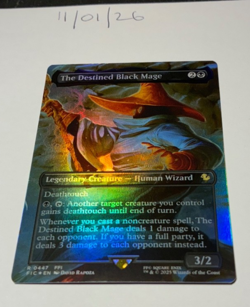 Magic the Gathering MTG The Destined Black Mage x1 Borderless FOIL Card NM/M - Image 1
